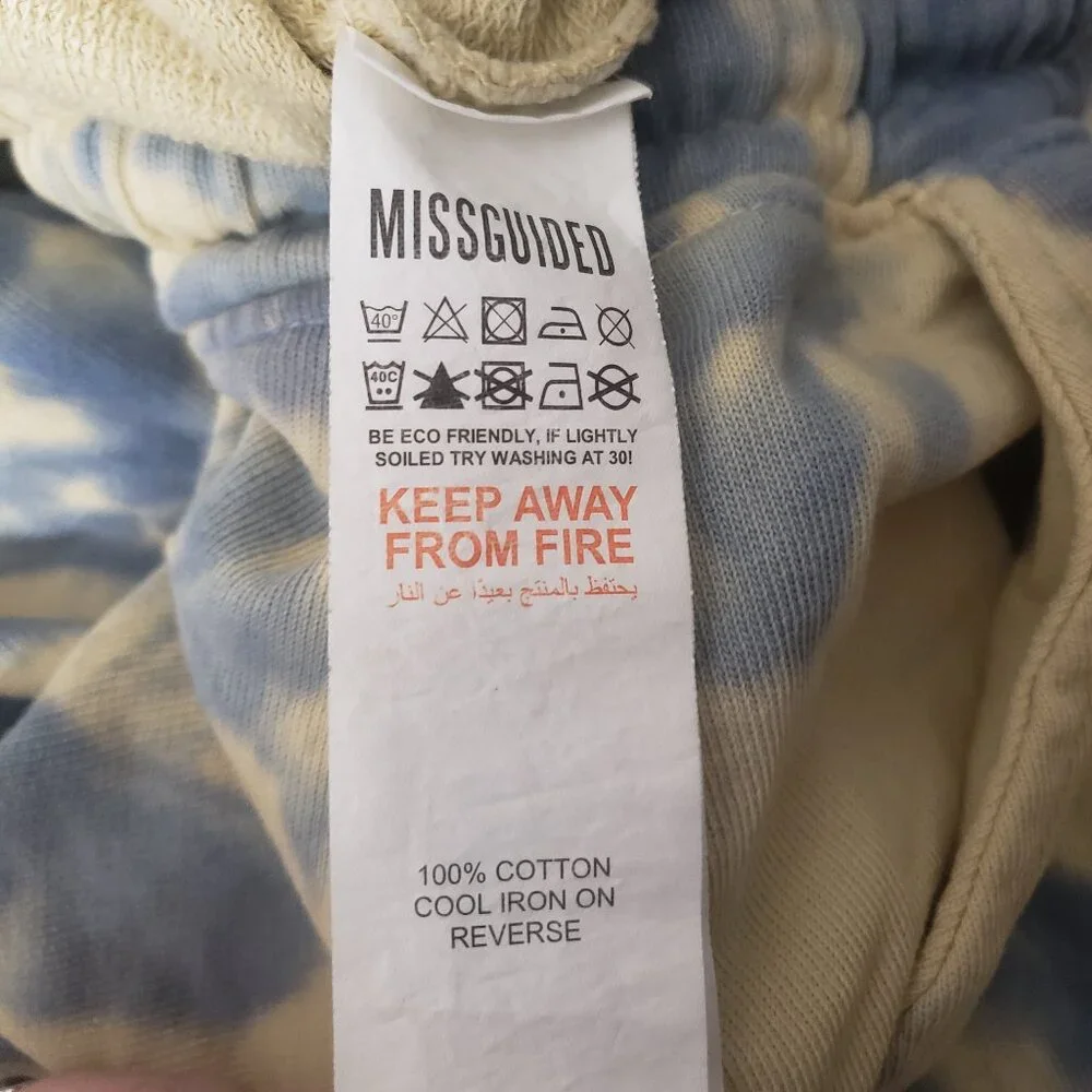 Missguided Sweatpants Size 2 Tie Dye Savage Boho Jogger Pants Elastic Waist